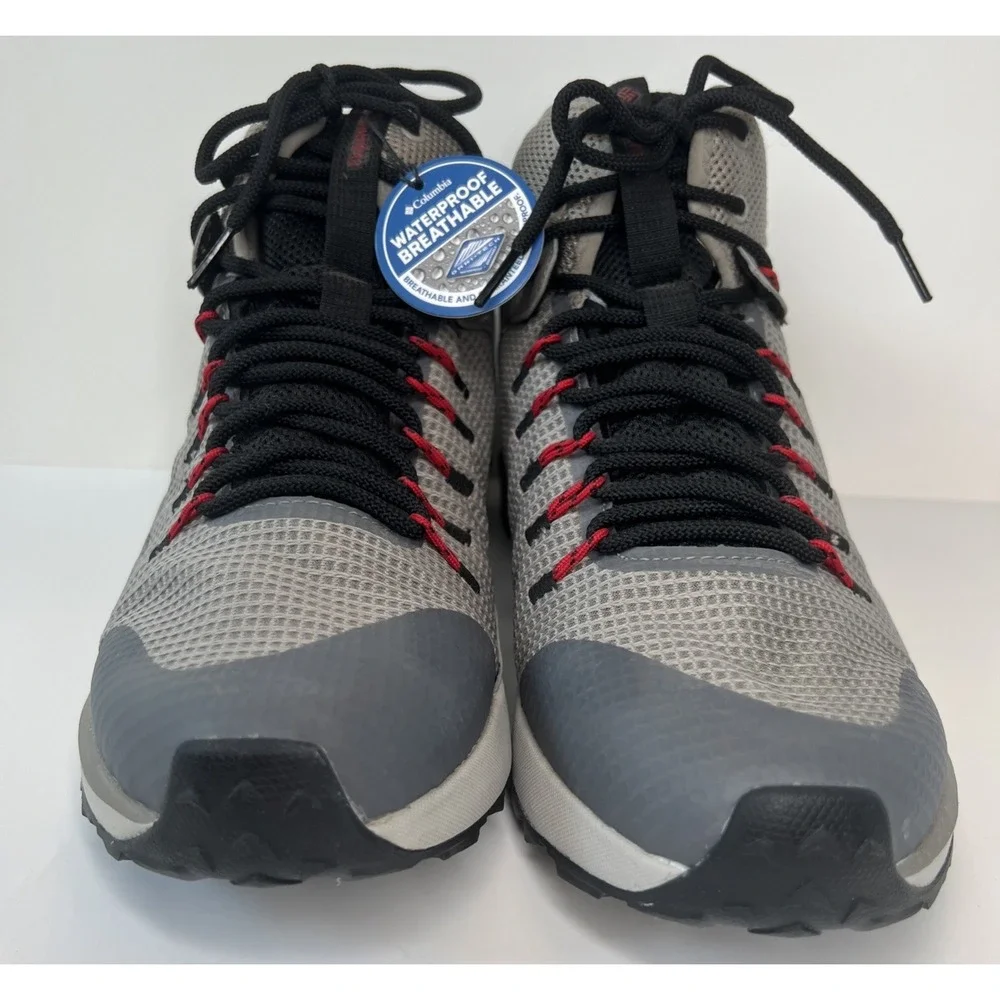 Columbia Men's Trailstorm Mid Waterproof Shoe in Gray & Red Size 11 BM0155-005